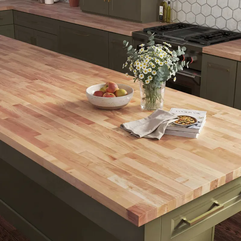 Natural wood butcherblock countertops