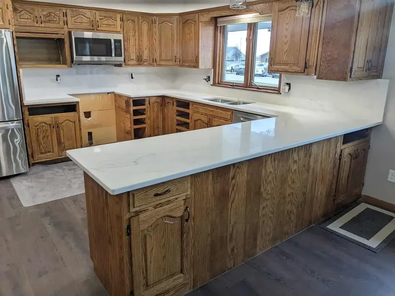 Durable quartz countertop for family kitchen