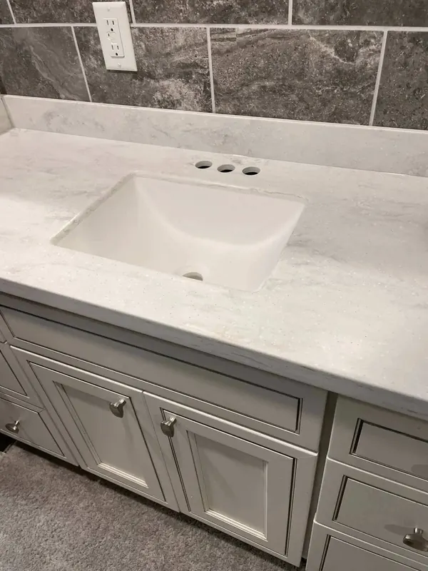 Solid surface bathroom vanity top