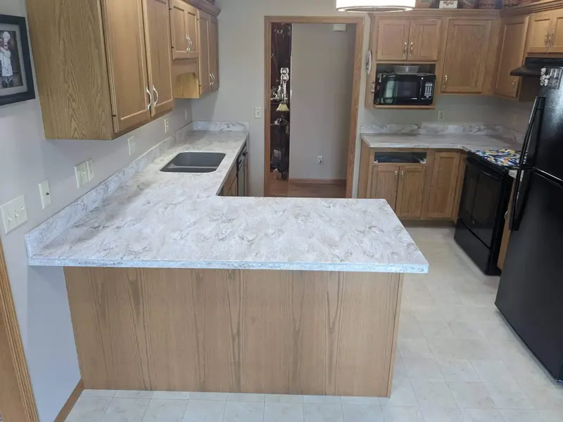 Integrated solid surface bathroom sink