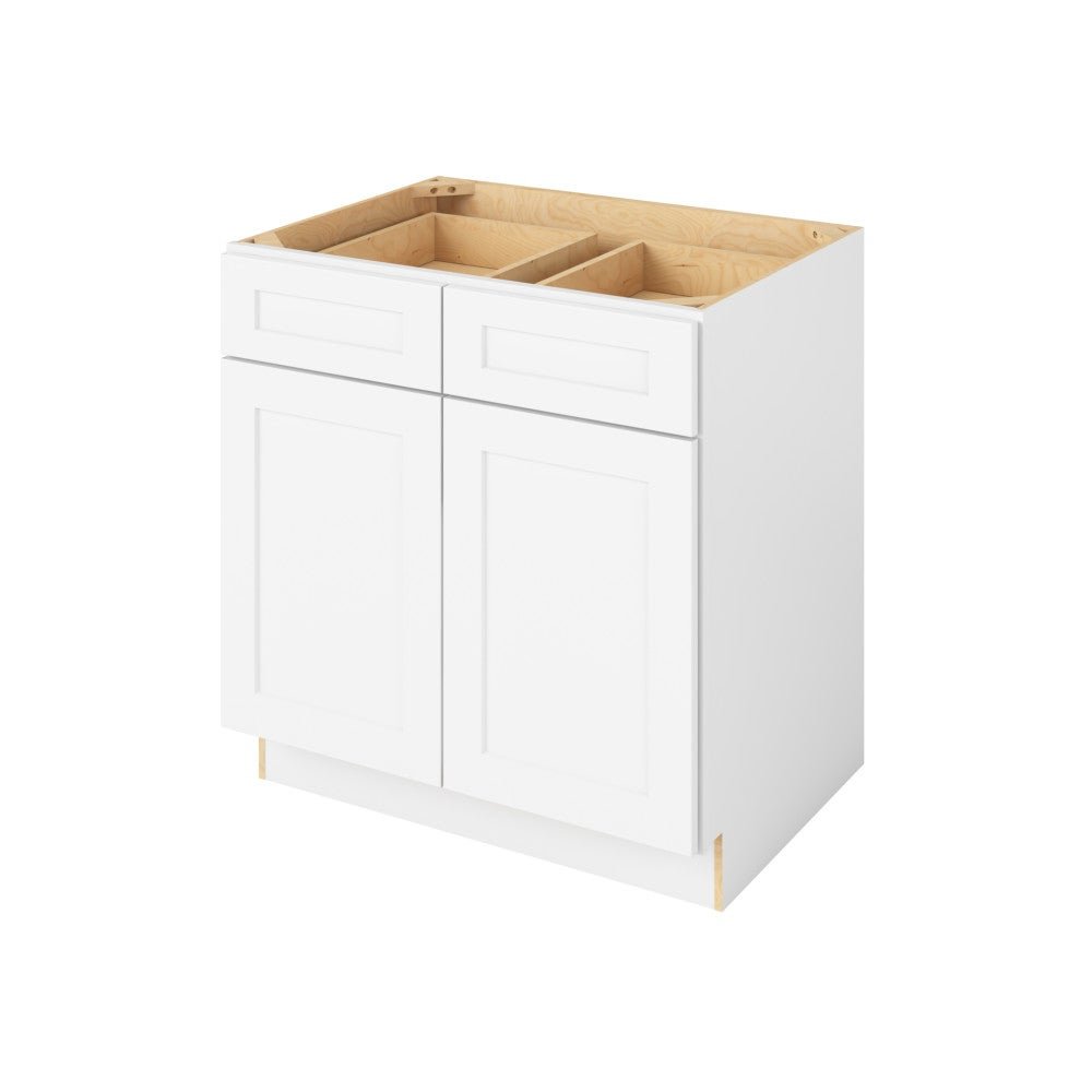 B33 &mdash; 33" Base Cabinet, 2 Doors-2 Drawers, 1 Shelf