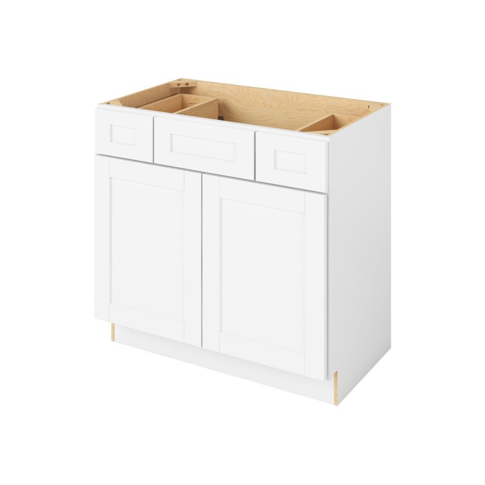 VBTD36 &mdash; 36" Vanity Base Top Drawers, 2 Doors-2 Drawers-1 False Front