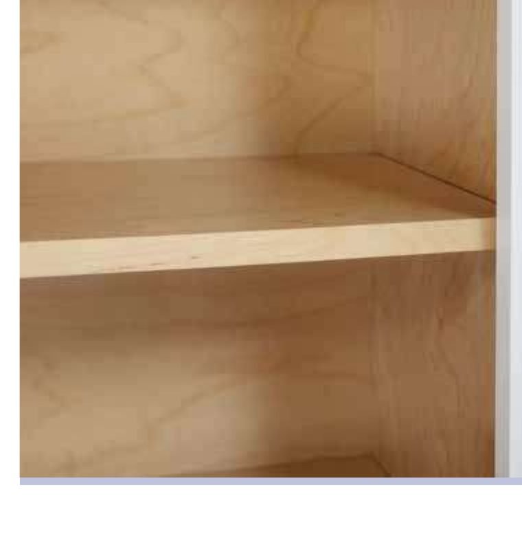 Three-quarter-inch thick veneered plywood shelf