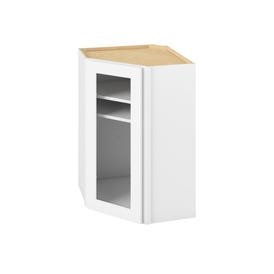 WDC2436MI &mdash; 24" x 36" Wall Diagonal Cabinet with Glass Door and Matching Interior, 1 Door, 2 Shelves
